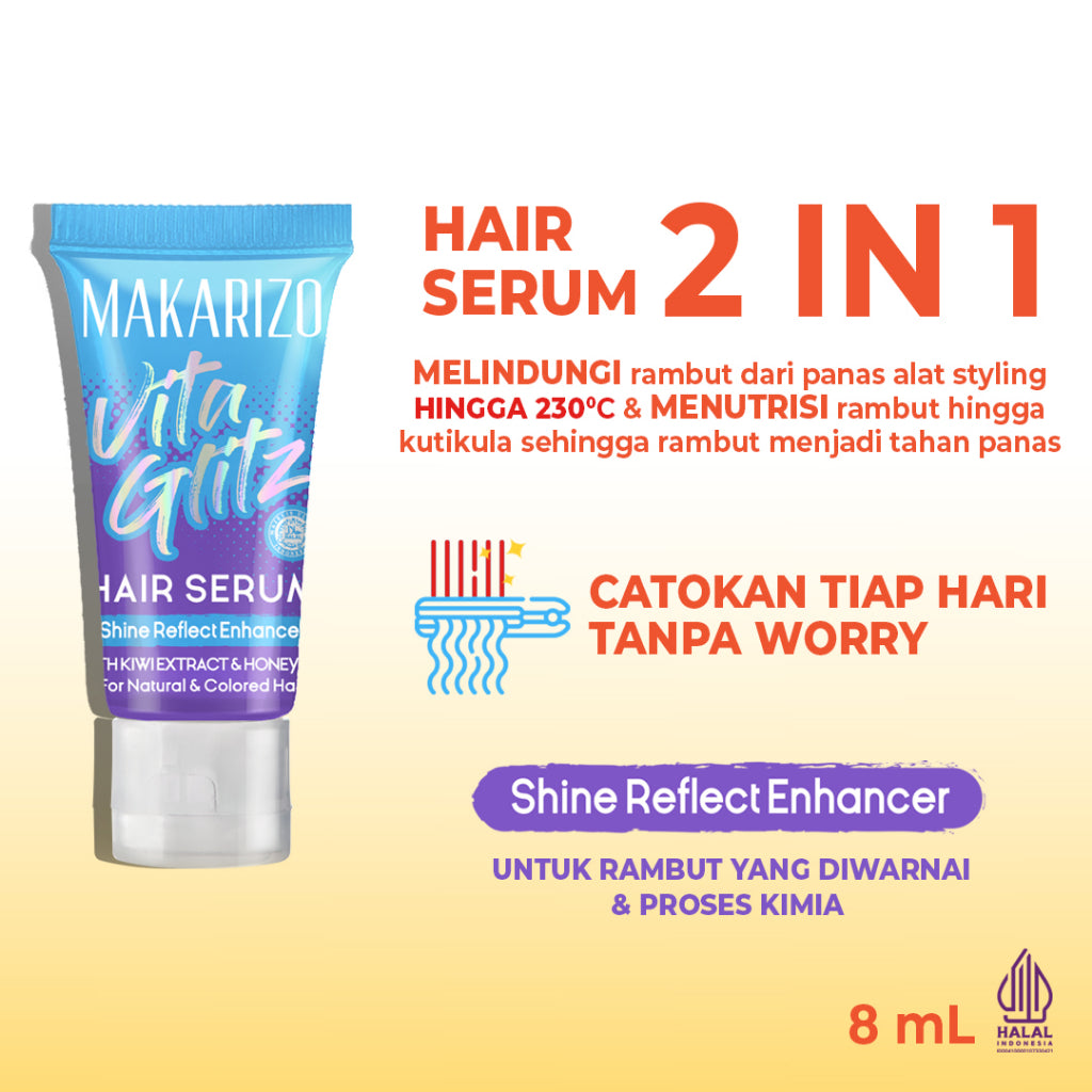 PAKET ISI 3 Makarizo VITAGLITZ  All Variant - Serum Rambut Tube 8 mL