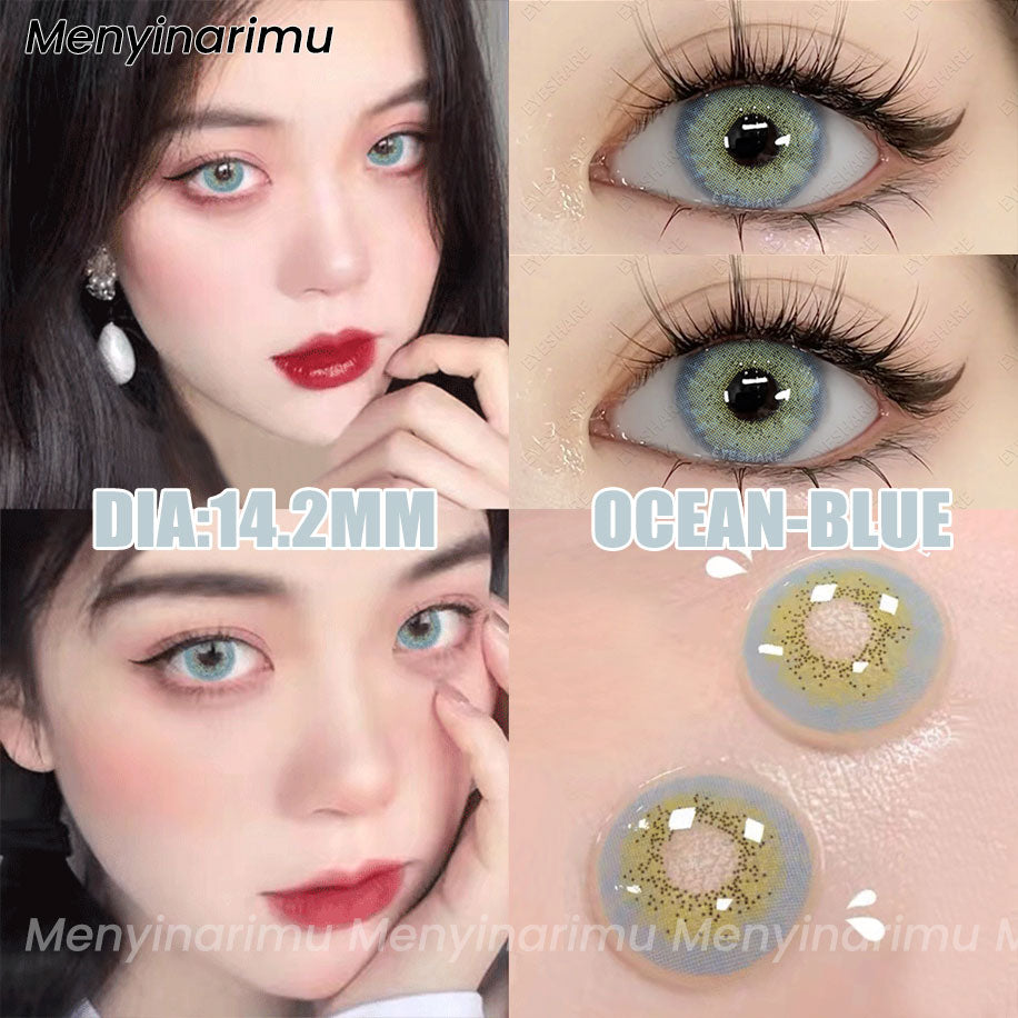 Eyeshare Ocean Darkgray Softlens 1Pasang 14.2mm Big Eyes Softlen Lensa Kontak Warna soflens