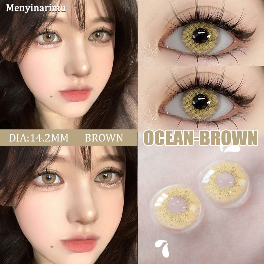 Eyeshare Ocean Darkgray Softlens 1Pasang 14.2mm Big Eyes Softlen Lensa Kontak Warna soflens