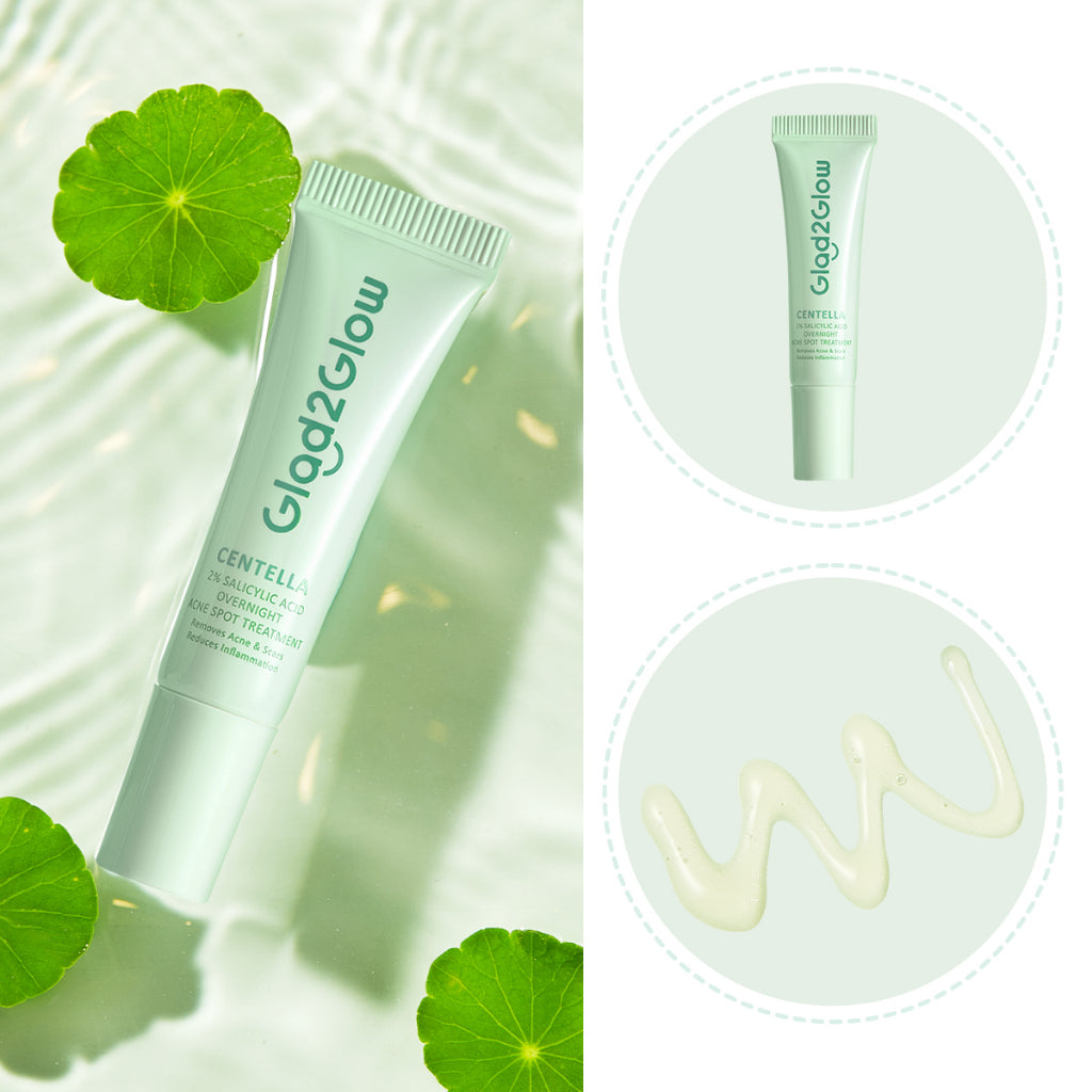 Glad2Glow Salicylic Acid Overnight Acne Spot Cream Treatment with Centella | Obat Jerawat Salep Jerawat Acne Gel Anti Acne Cream penghilang bekas jerawat g2glow acne patch jerawat obat totol jerawat G2G official store