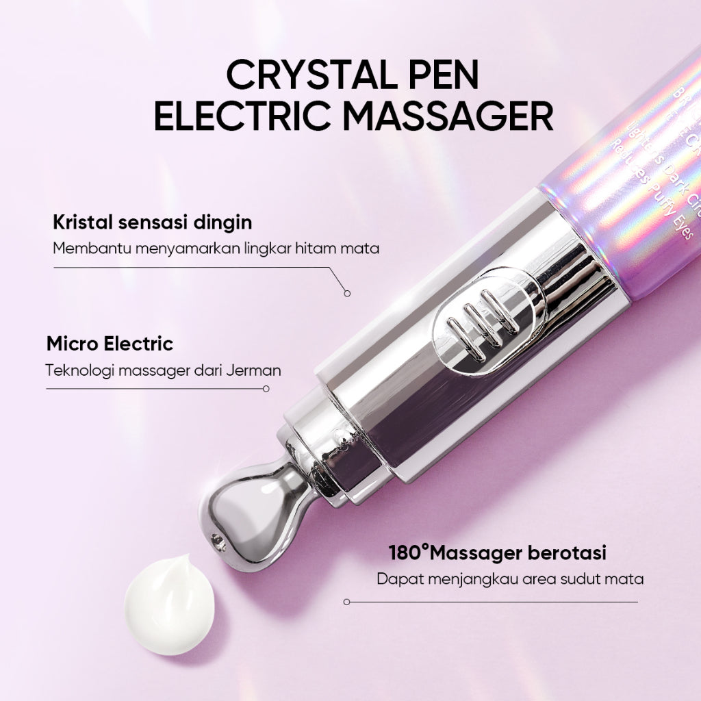 Glad2Glow Berry Eye Cream Brightening Eye Serum | Krim Mata with Electronic Massager with Peptide mata panda  kantung mata untuk Mengurangi Kantung Mata Eye Cream Eye Serum Penghilang Mata Panda Kantung Mata Cream Treatment g2glow official store