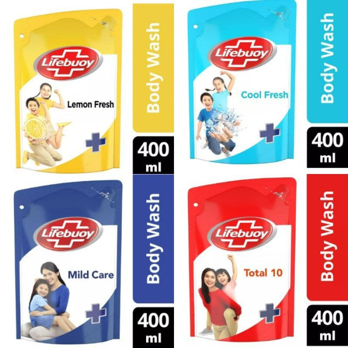ANEKA BODY WASH LIFEBUOY BODY WASH SABUN MANDI 450 ML DAN 400 ML FRESH COCONUT LEMON FRESH BLUE COOL FRESH  LEMON FRESH MATCHA GREEN TEA RED TOTAL TOTAL 10 WHITE MILD CARE 400 450 ML