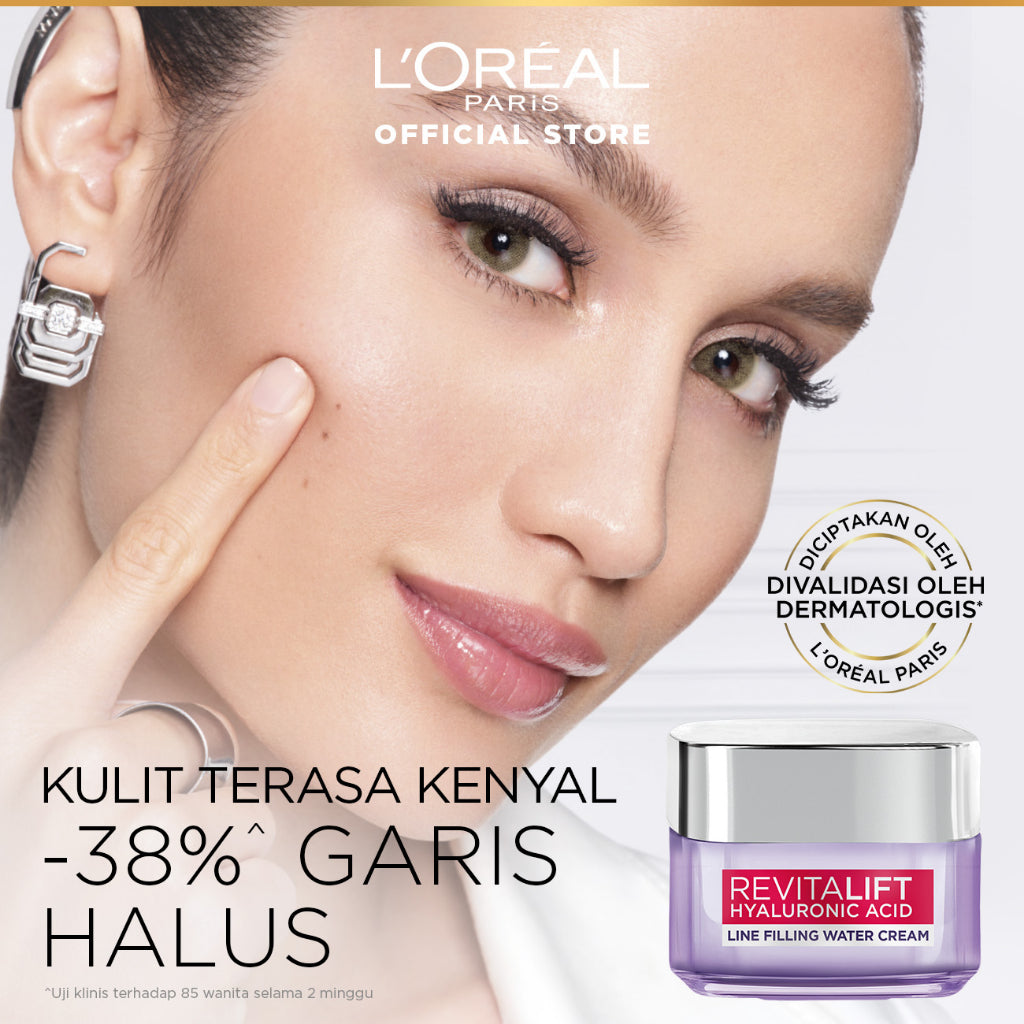 L'Oreal Paris Revitalift Hyaluronic Acid Plumping Moisturizer Day Cream Skin Care 50 ml & 15ml Kulit kering, Garis halus, Kerutan wajah, skin barrier   Anti aging skincare, Anti aging cream