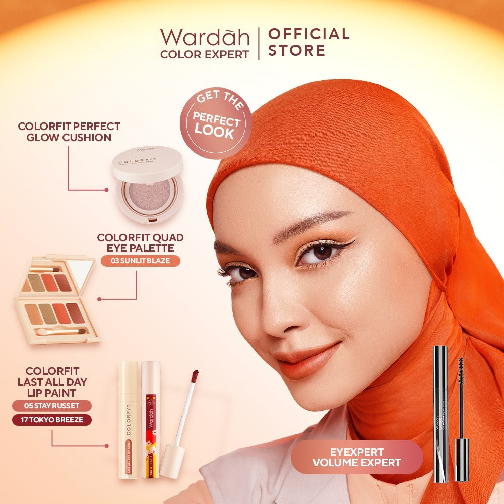 WARDAH Colorfit Quad Eye Palette - Eyeshadow 4 in 1 Pigmented, Blendable, Mudah Digunakan - Eye shadow - Makeup