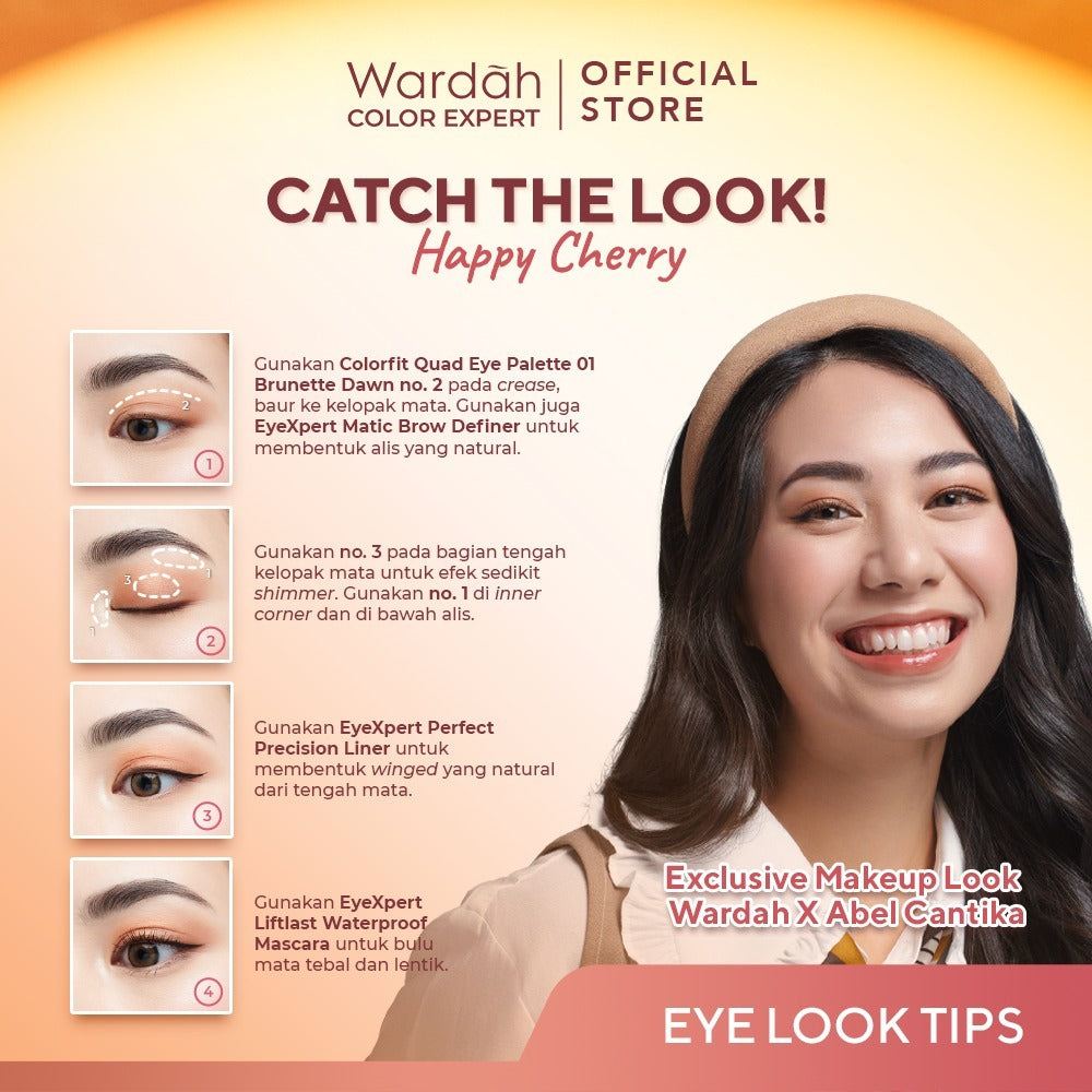 WARDAH Colorfit Quad Eye Palette - Eyeshadow 4 in 1 Pigmented, Blendable, Mudah Digunakan - Eye shadow - Makeup