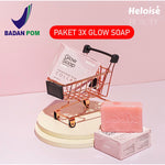 Paket 3x Glow Soap Collagen (Sabun Pemutih, Sabun Collagen, Sabun Bekas Luka, Jerawat Punggung) Heloise Beauty