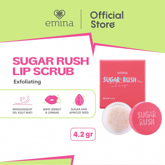 Emina Sugar Rush Lip Scrub 4.2 g - Scrub Eksfoliasi Bibir Melembabkan