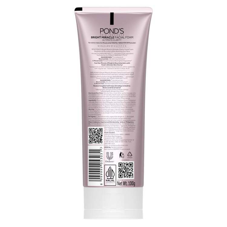 Pond's Bright Miracle Ultimate Clarity Niasorcinol Facial Foam 100gr x2