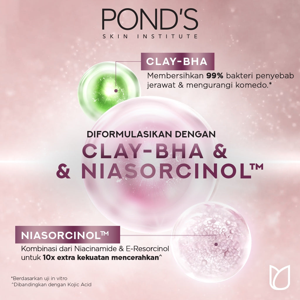 Pond's Bright Miracle Ultimate Pore Clear Facial Scrub 100G - Sabun cuci muka yang membersihkan 99% bakteri penyebab jerawat