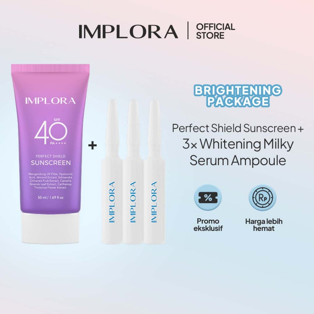 Implora Perfect Shield Sunscreen | Sunblock Wajah | Hyaluronic Acid Extract