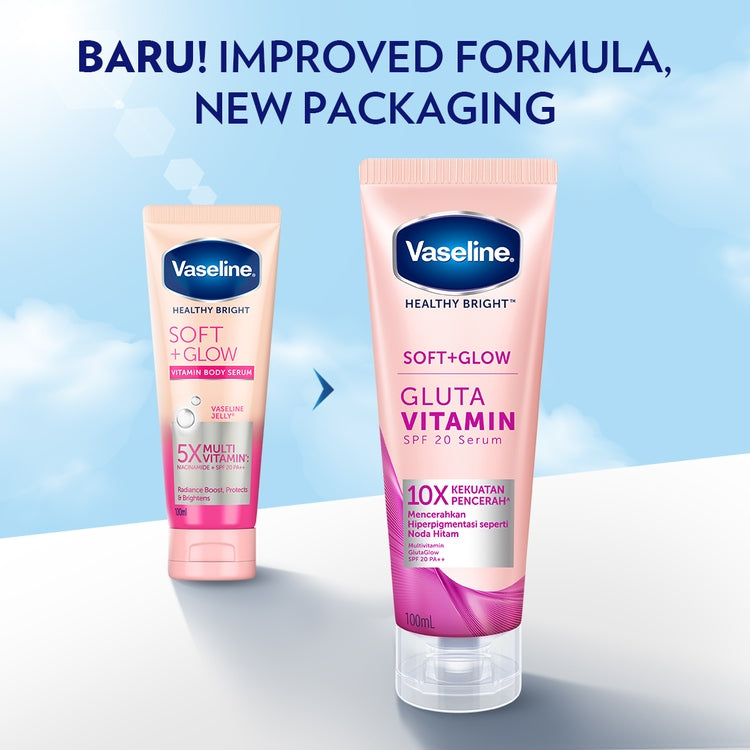VASELINE SOFT GLOW GLUTA VITAMIN SPF 20 BODY SERUM NIACINAMIDE 100ML