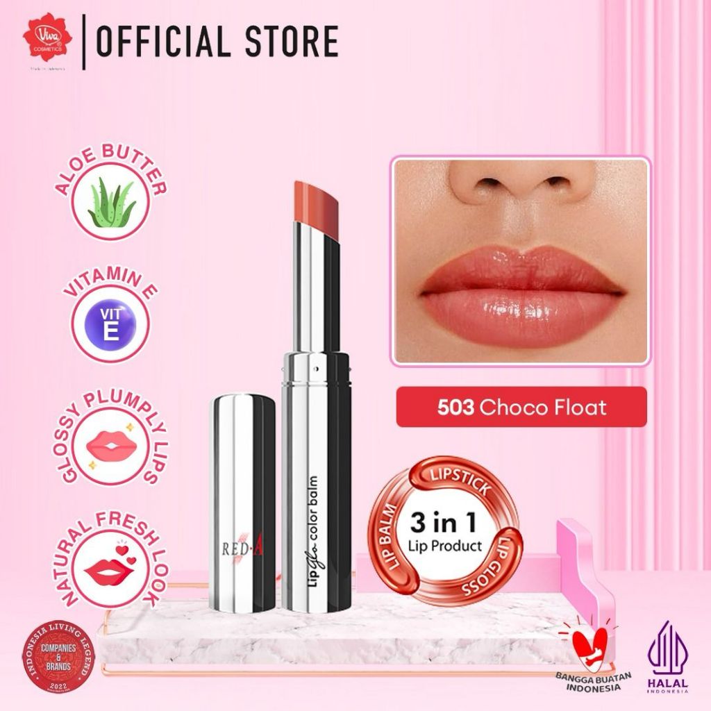 Red-A Lip Glo Color Balm 3 in 1 - LIPBALM, LIPGLOSS & LIPSTICK (tersedia 9 varian warna)