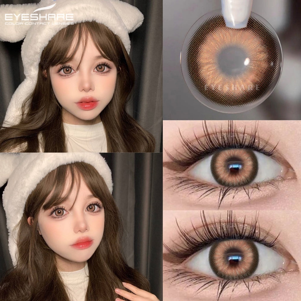 Eyeshare Gray Lensa Kontak 1Pasang 14.5mm Soflen Soflens Big eye Contact lens