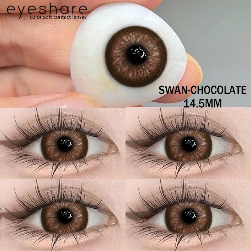 Eyeshare Gray Lensa Kontak 1Pasang 14.5mm Soflen Soflens Big eye Contact lens