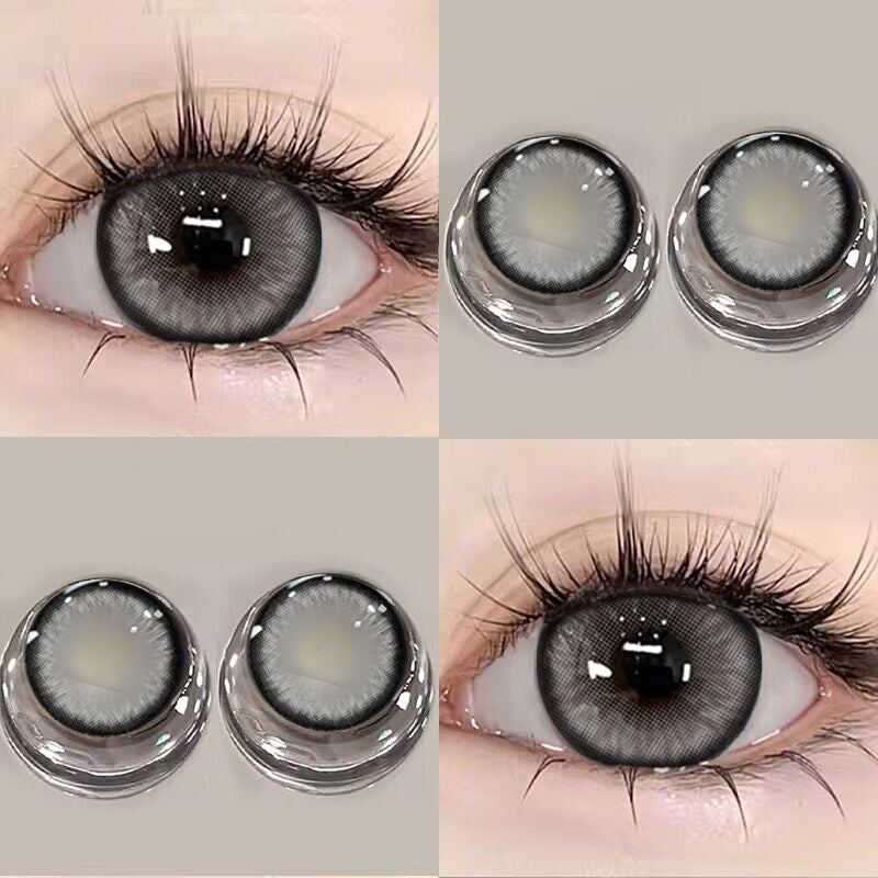 (COD) DIAMOND softlens soflens soflen 1 pasang Color Contact Lenses lensa kontak warna diameter 14.5 MM grey Softlent Normal murah cocok make up Free Lense Case