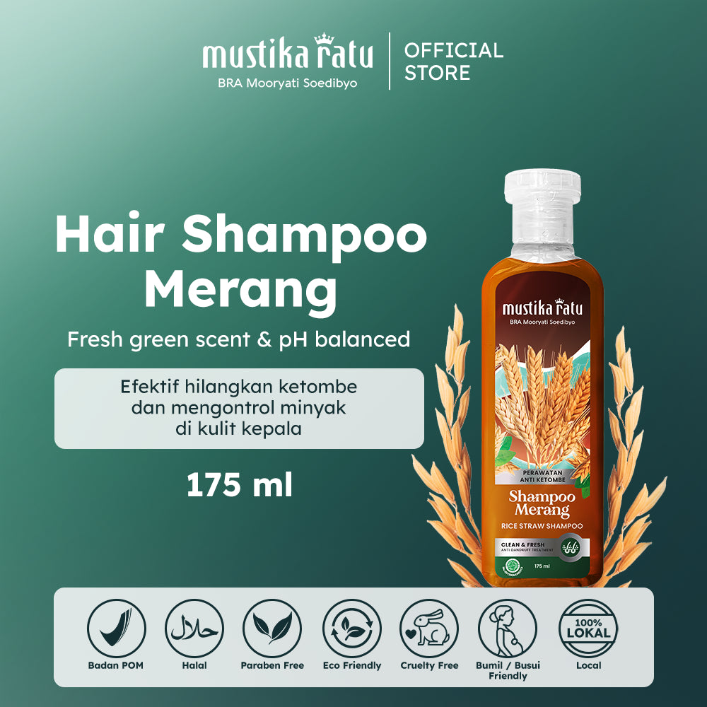 Mustika Ratu Shampoo Merang 175ml untuk mengurangi gatal karena ketombe