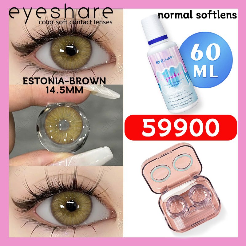 Eyeshare 1Pasang Softlens 14.5mm + Solution Cairan 60ml + kotak cermin