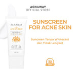 ACNAWAY 3 in 1 Acne Sun Serum SPF 50+ PA+++ – Sunscreen Wajah untuk Kulit Berjerawat & Sensitif | Melindungi Kulit dari Sinar UV, Mencerahkan, Merawat Skin Barrier Sunscreen Acne Prone Oily Skin Non Comedogenic Sun Screen Brightening Whitening