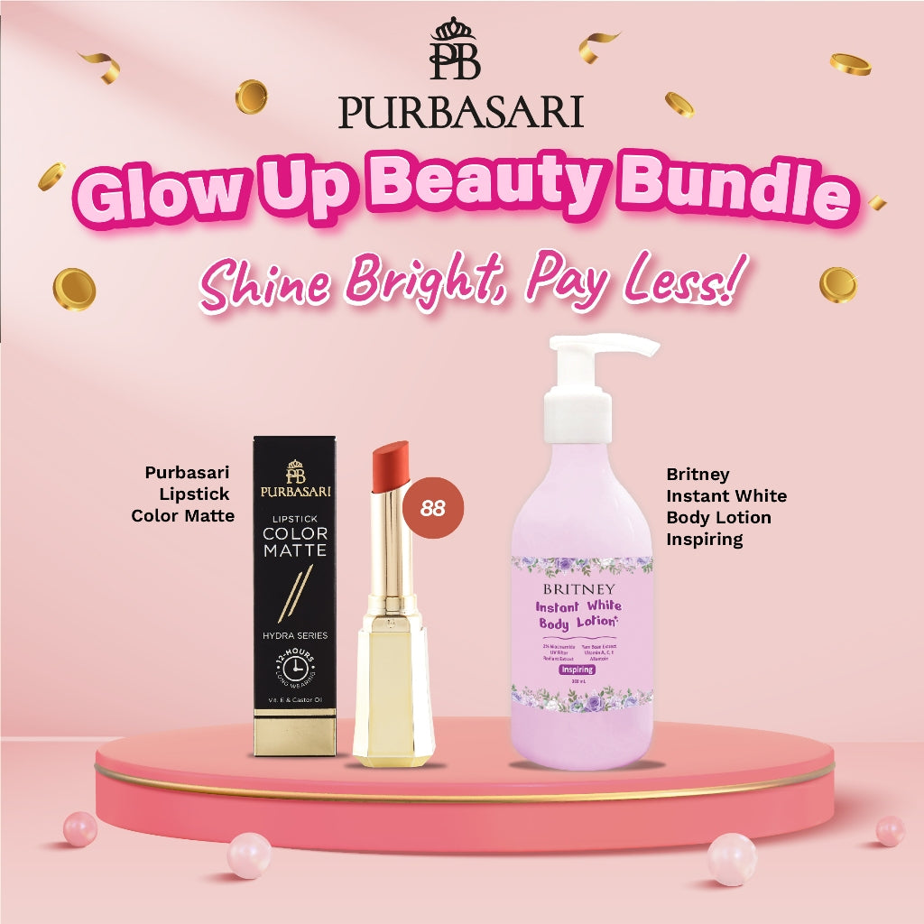 [ISI 2PCS] Purbasari Lipstick Color Matte + Britney Instant White Body Lotion 300g