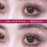 Live18 Hot Kid Pink 14.0 BEAUTYLENS Softlens Berwarna Lensa Merah Muda dan Cokelat normal&minus