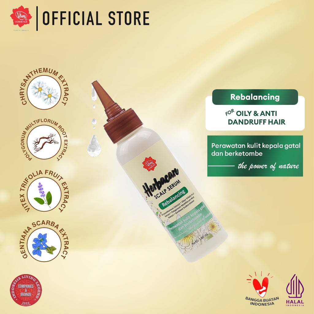 Viva Herbacare Scalp Serum - 100 ml (Tersedia 2 Varian: For Normal to Dry Hair & Oily & Anti Dandruff Hair)