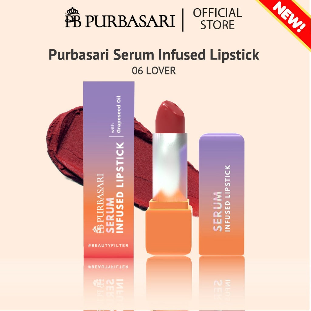 Purbasari Serum Infused Lipstick / Lipstick Tahan Lama Anti Geser / Lipstick Serum