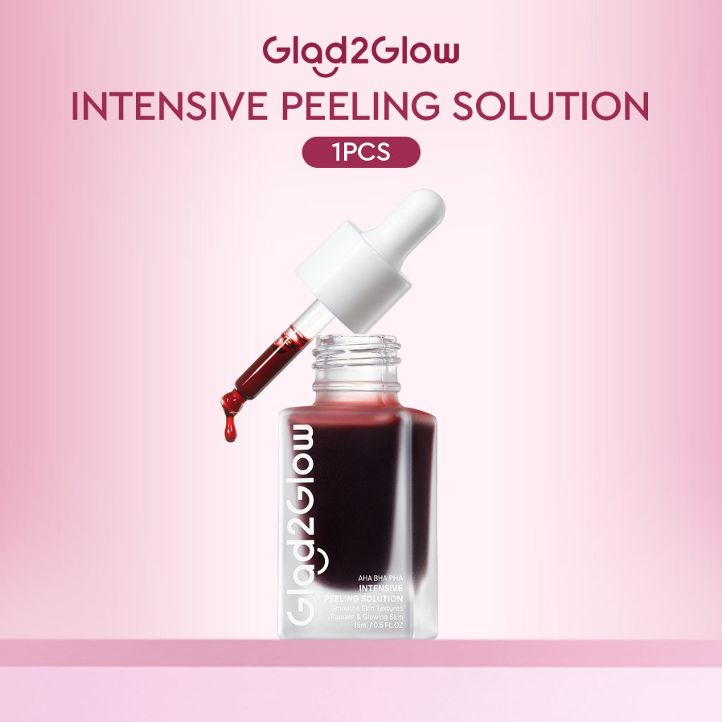 Glad2Glow Peeling Solution Serum Eksfoliasi Wajah 60S Menghaluskan Kulit Anda AHA BHA PHA Intensive serum vitamin c serum wajah white serum wajah glowing dan putih peeling exfoliating serum niacinamide Bahkan warna kulit kulit halus g2glow official store