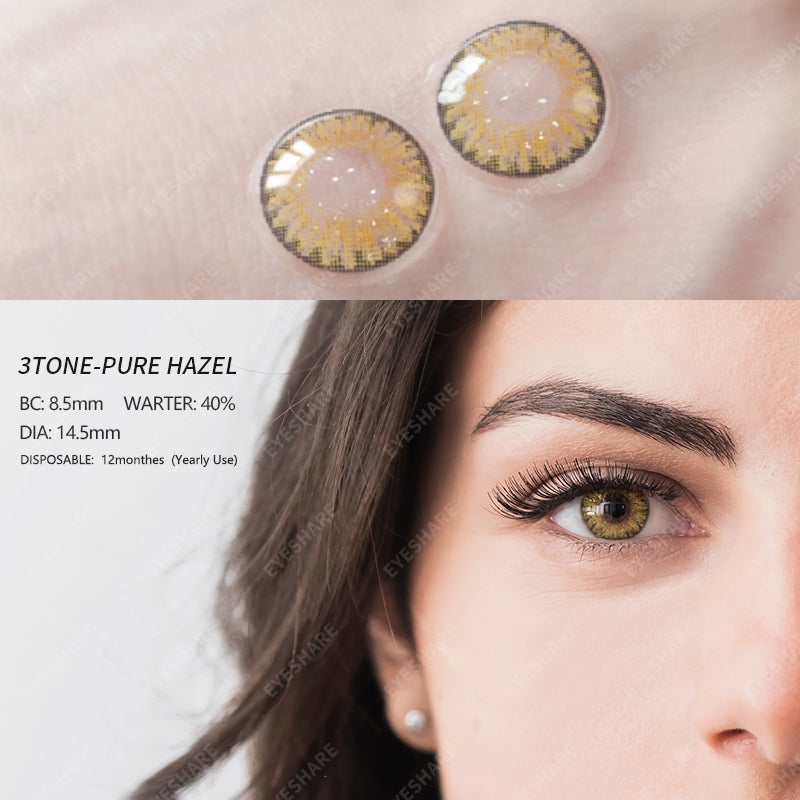 Eyeshare Softlens Omg Abu-Abu Coklat Ungu 1 Pasang 14.0mm Lensa Kontak