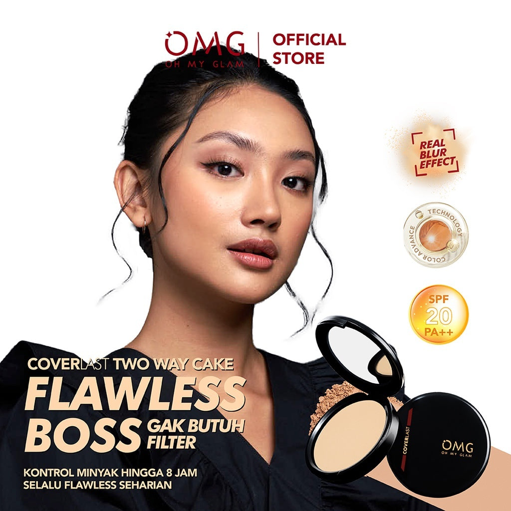 OMG Coverlast Two Way Cake TWC ( Bedak Padat Kontrol Minyak 8 Jam Flawless )