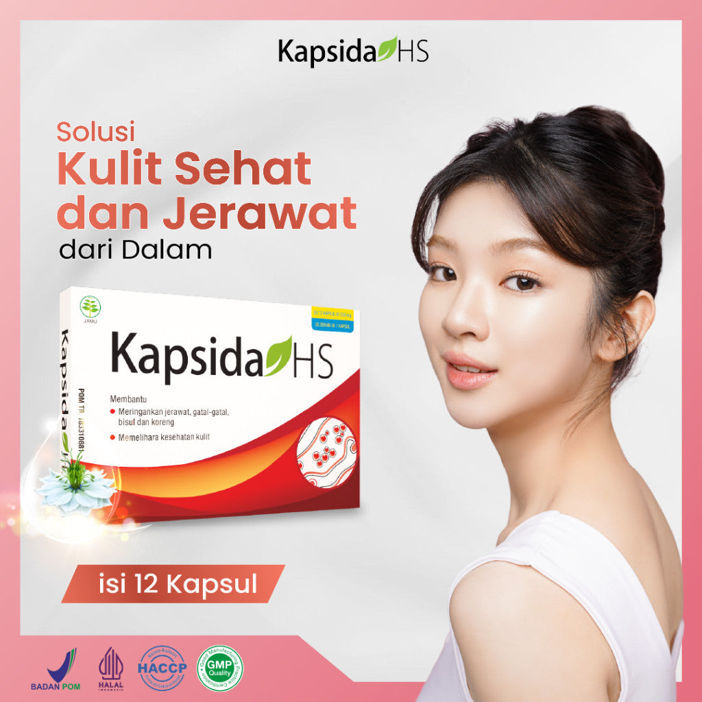Kembang Bulan Kapsida HS 12 Kapsul FREE SCRUNCHIE KOREA - Obat Jerawat Gatal-gatal Kulit Bisul Alergi Bekas Jerawat Punggung dan Batu Ampuh untuk Kesehatan Kulit