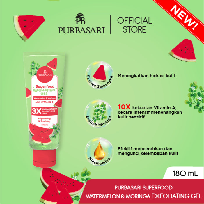 [1pcs] Purbasari Superfood EXFOLIATING GEL / peel badan Lulur Pencerah