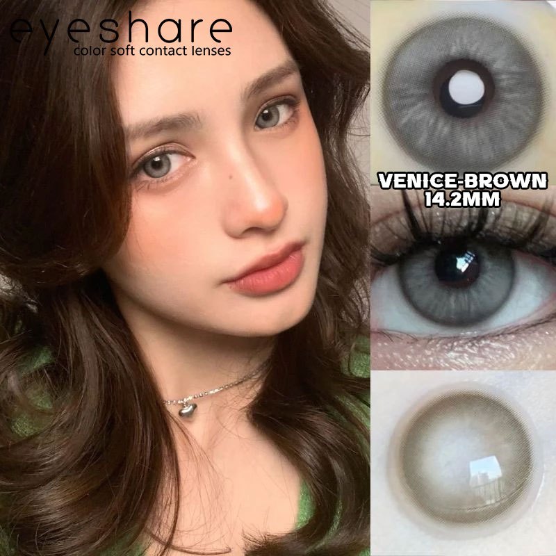 Eyeshare Softlens Minus (0.00~-7.00) Venice Gray 1Pasang Lensa Kontak Minus Softlens Gray