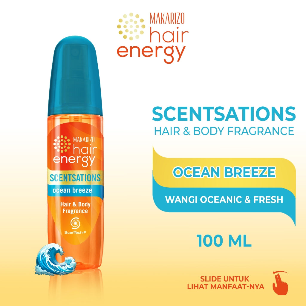 PAKET ISI 2 - Makarizo Hair Energy Scentsations Ocean Breeze 100 mL Parfum Rambut