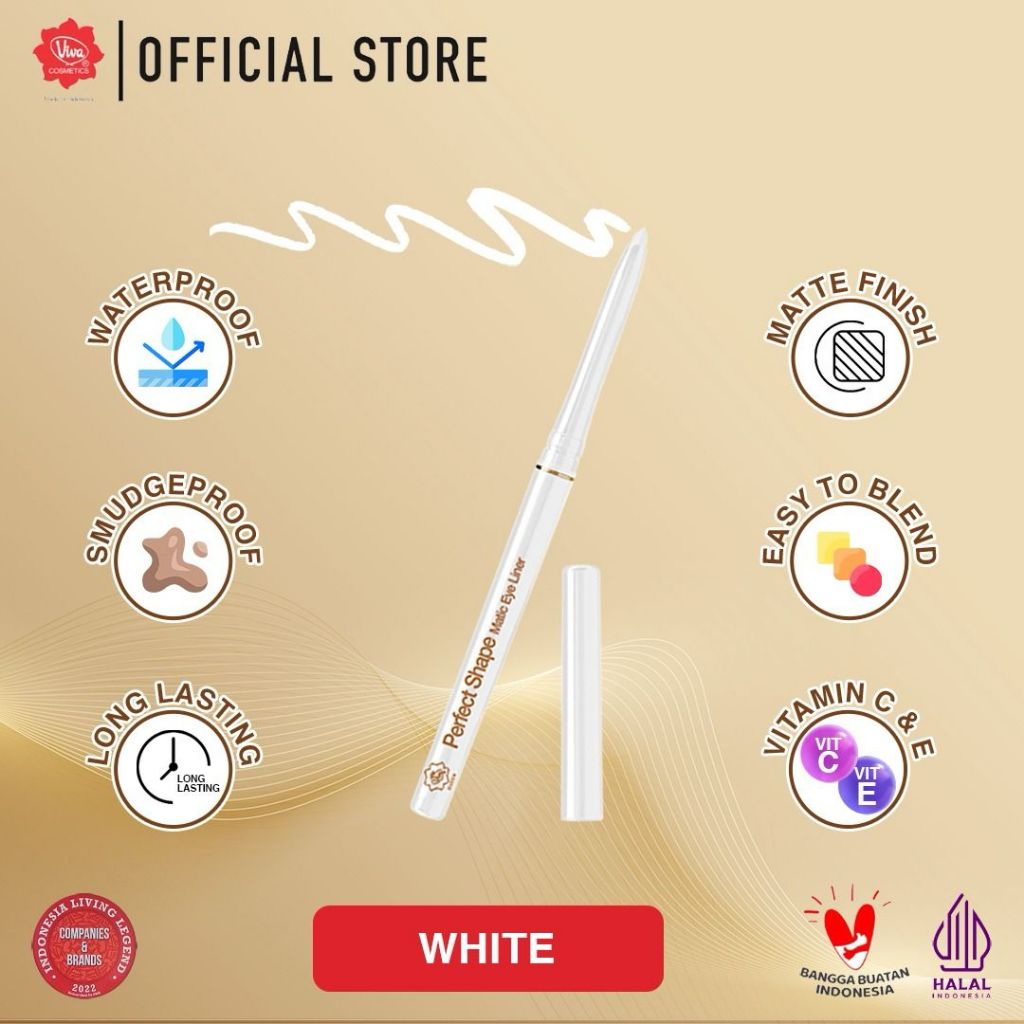 Viva Queen Perfect Shape Pencil Matic Eye Liner (WATERPROOF, SMUDGE PROOF, LONG LASTING & FREE PRESERVATIVE) with VIT C & E - tersedia 3 varian warna