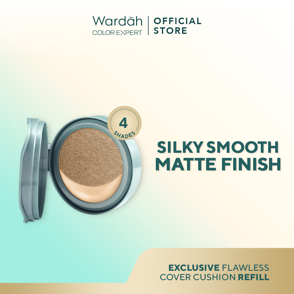 WARDAH Refill Exclusive Flawless Cover Cushion - Long Lasting Makeup - Tahan Lama dengan Bedak