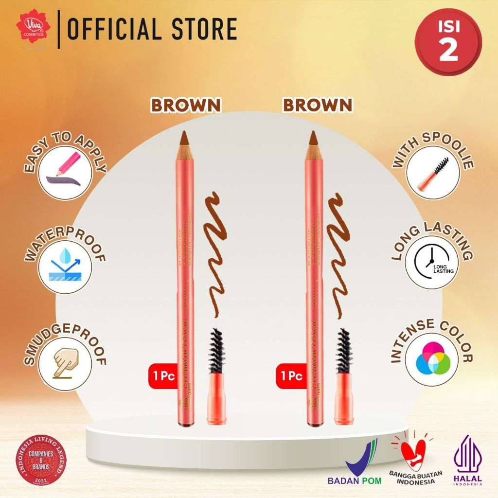 [Super Pack !!!] Viva Queen Eye Brow Pencil (WATERPROOF, SMUDGEPROOF & TRANSFERPROOF)  - tersedia 3 varian warna