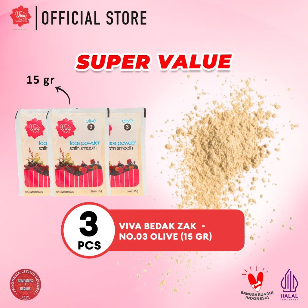 [Super Value !!!] Viva Bedak Zak (Refill - Face Powder) - Tersedia 3 Varian Warna (Isi 3 Pcs)