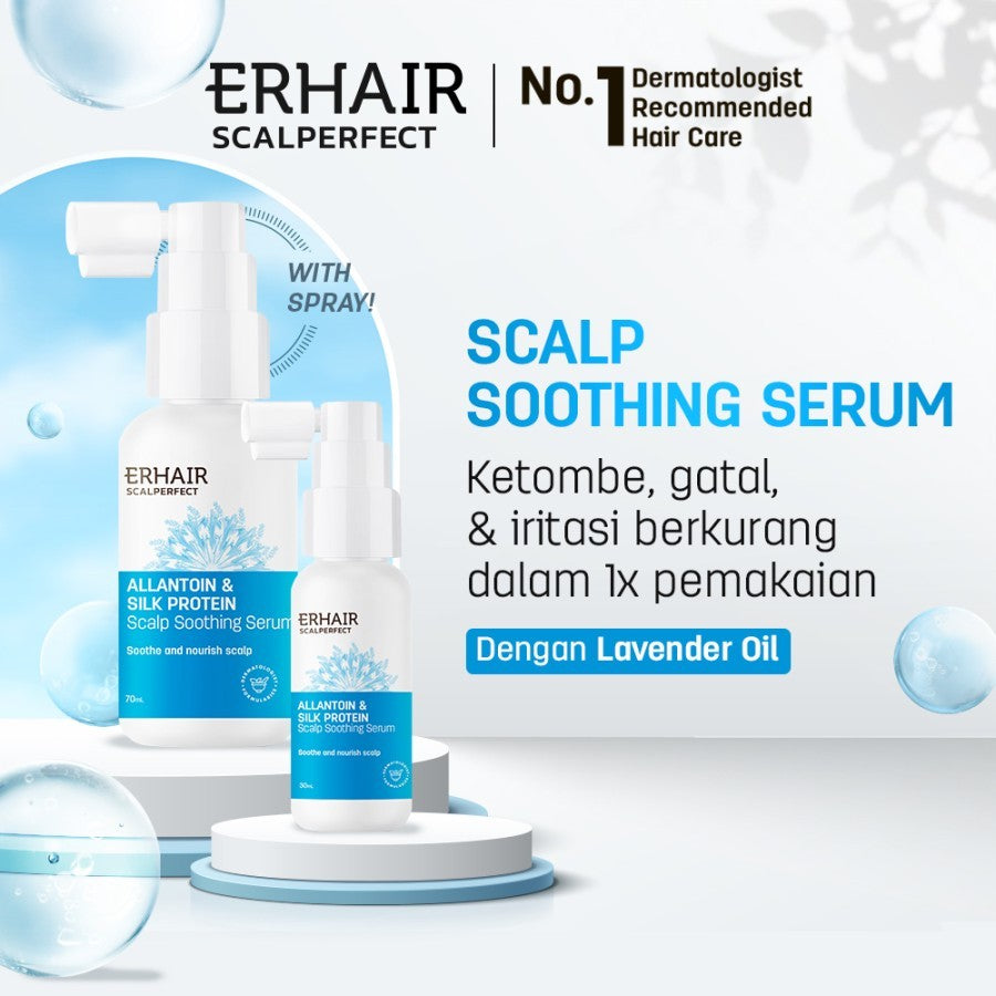[SERUM ANTI KETOMBE] ERHAIR Scalperfect Soothing Scalp Serum 70 ml - Menenangkan Kulit Kepala Gatal, Iritasi, Minyak dan Mengurangi Ketombe Seboroik