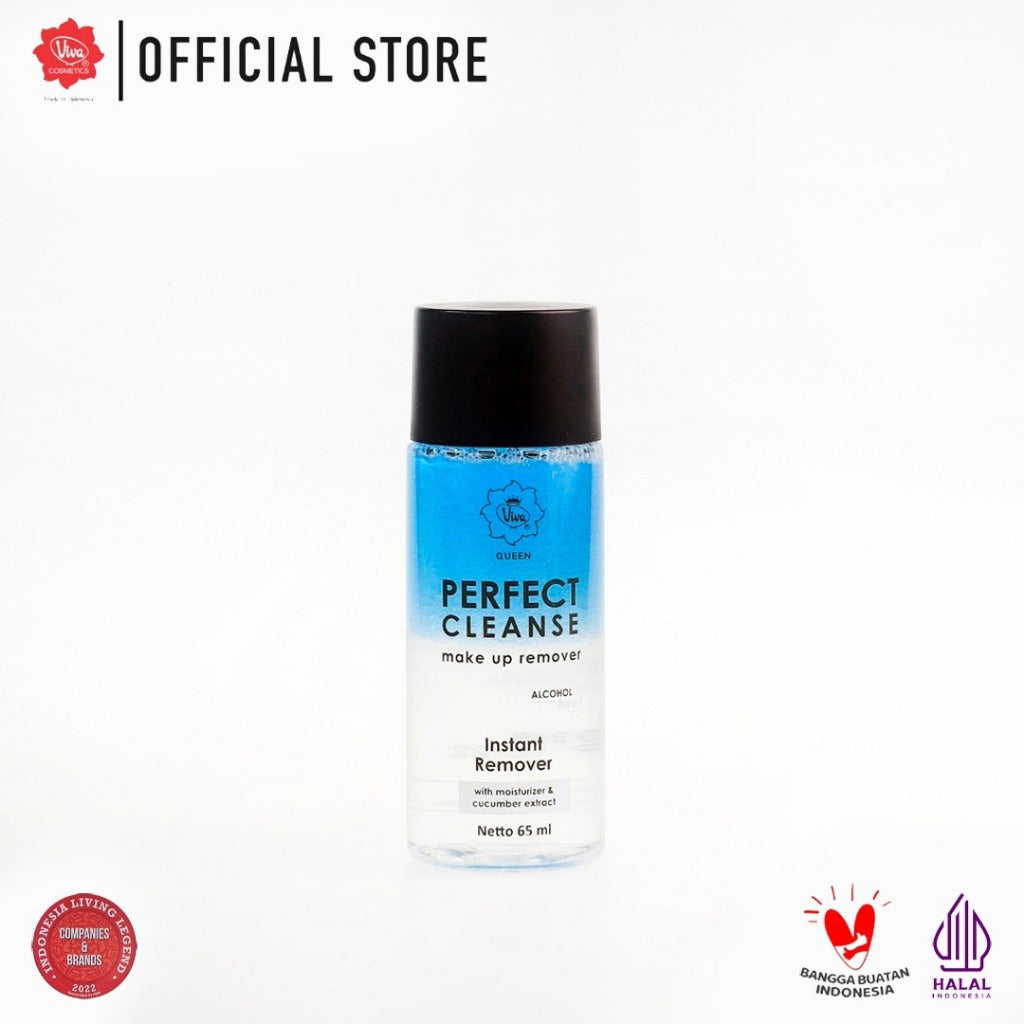 Viva Queen Perfect Cleanse Make Up Remover ALCOHOL FREE with Moisturizer & Cucumber Extract (INSTANT REMOVER) - 65ml