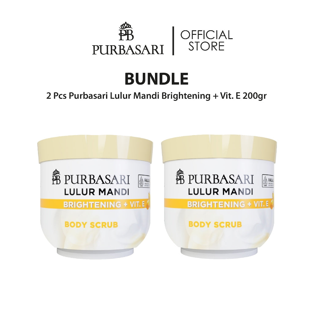 [Bundle Hemat] Purbasari Lulur Mandi Brightening 200 gr / Lulur Pemutih Whitening Pencerah / Lulur pelembab kulit / Lulur Badan perontok daki / Menyamarkan flek hitam / Melembabkan / Mencerahkan