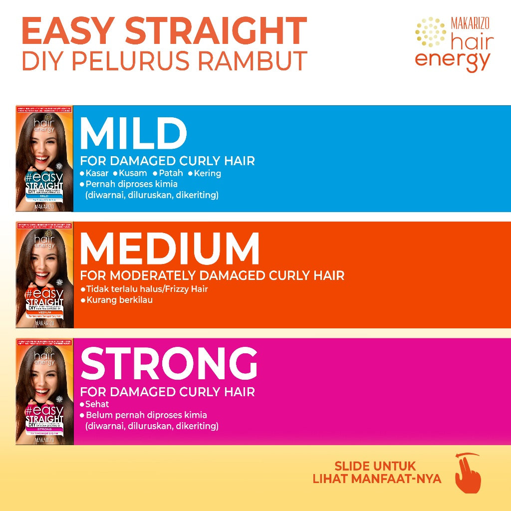Makarizo Hair Energy Easy Straight - MILD 80 mL Pelurus Rambut