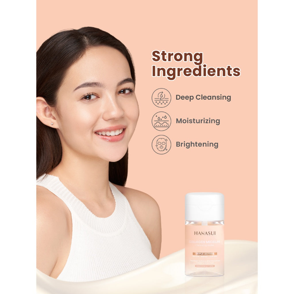 Hanasui Collagen Micellar Cleansing Water - Pembersih Wajah Make Up Remover Cleansing Water dan Melembapkan Wajah