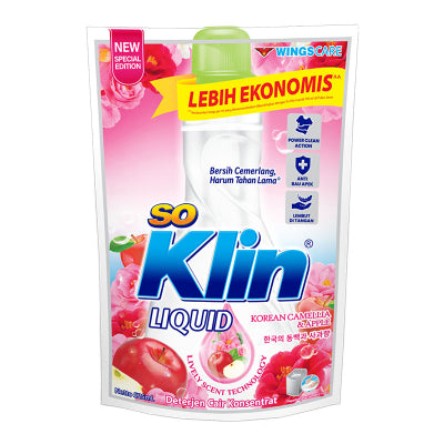 SO KLIN LIQUID DETERGENT CAIR KOREAN CAMELIA/JAPANES SAKURA/NATURE SERIES LAVENDER/WHITE & BRIGHT REFIL/525ML/SABUN CAIR/SABUN CUCI CAIR/LAUNDRY/DETERGEN/CAIR