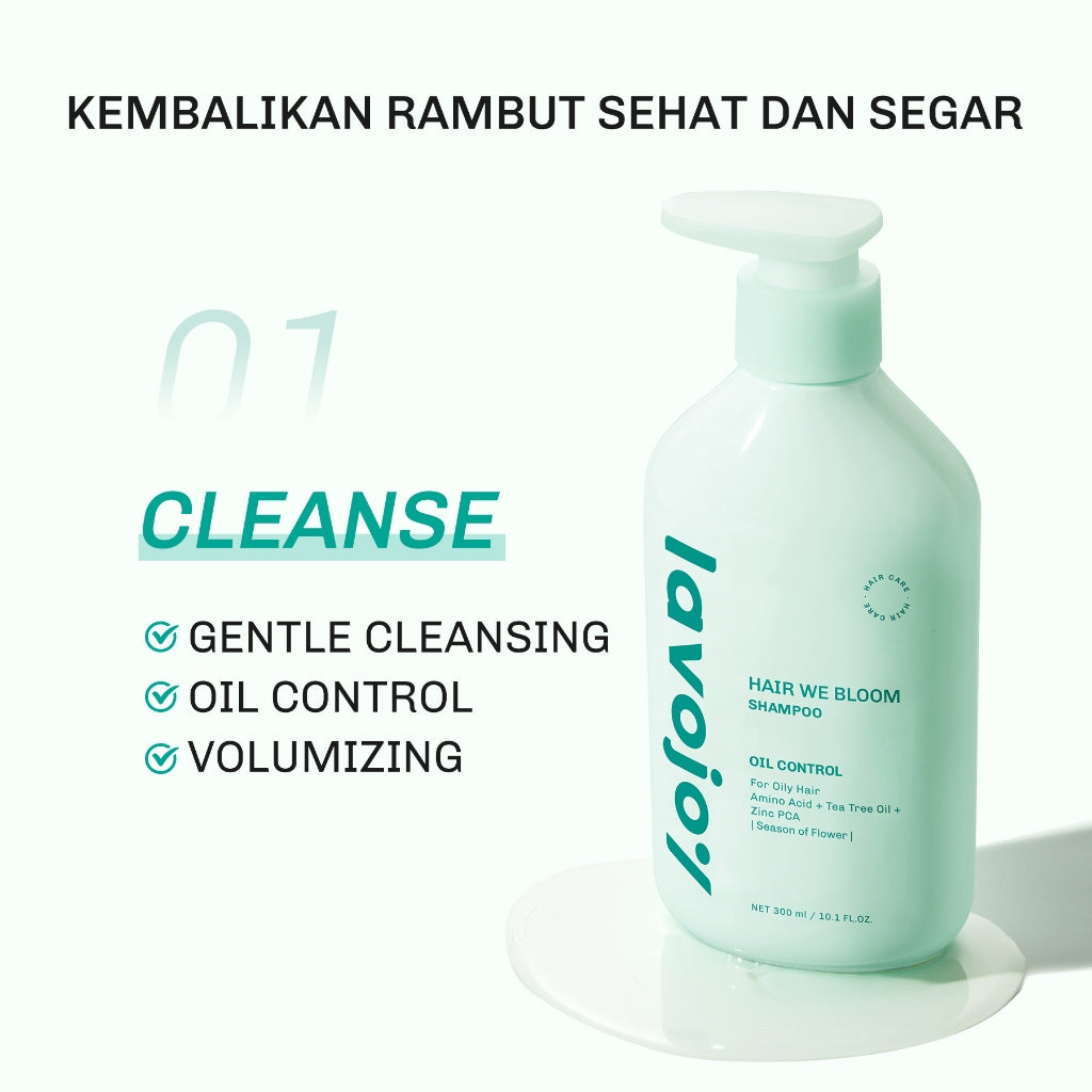 Lavojoy Hair We Bloom Shampoo | Sampo Untuk Mengurangi Rambut Berminyak | Rambut Lepek | Membersihkan Kulit Kepala | Dengan Asam Amino | Rambut Sehat Dan Segar