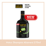 NATUR Shampo Aloevera 270 ml + Hair Tonik Aloevera 90 ml  - Paket Perawatan Rambut Tebal