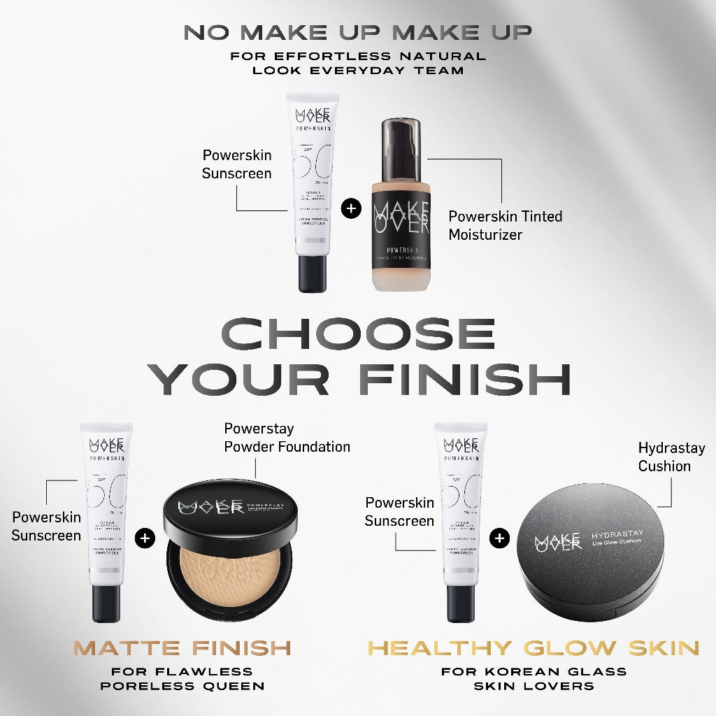 MAKE OVER Powerskin Urban Defense Sunscreen - Proteksi UVA UVB SPF50 PA++++ invisible tidak berwarna ringan tidak whitecast tidak flashback tidak lengket cocok semua warna kulit semua tipe make up