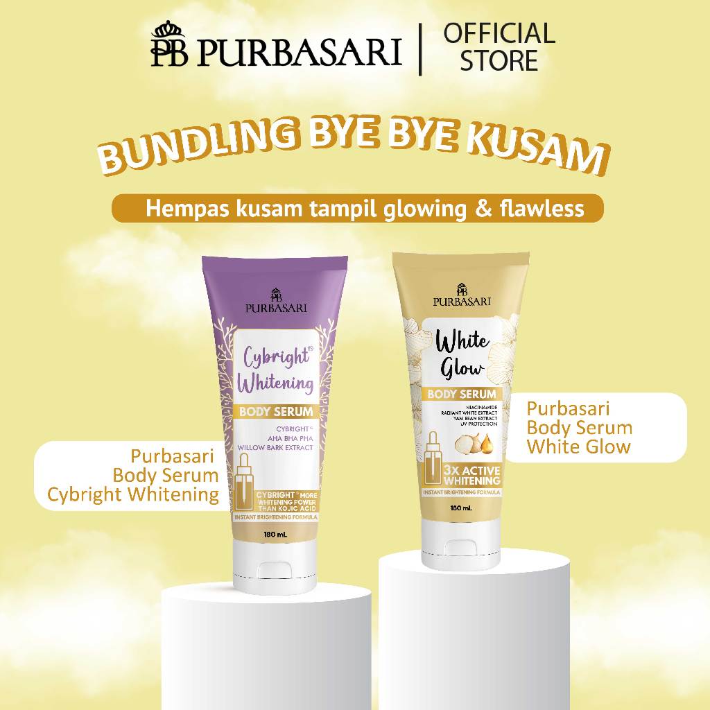 [BUNDLE HEMAT] Purbasari White Glow Body Serum + Purbasari Cybright Whitening Body Serum | Serum Lotion Viral