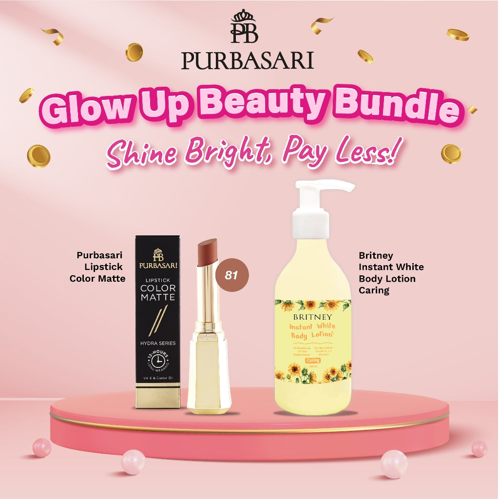 [ISI 2PCS] Purbasari Lipstick Color Matte + Britney Instant White Body Lotion 300g