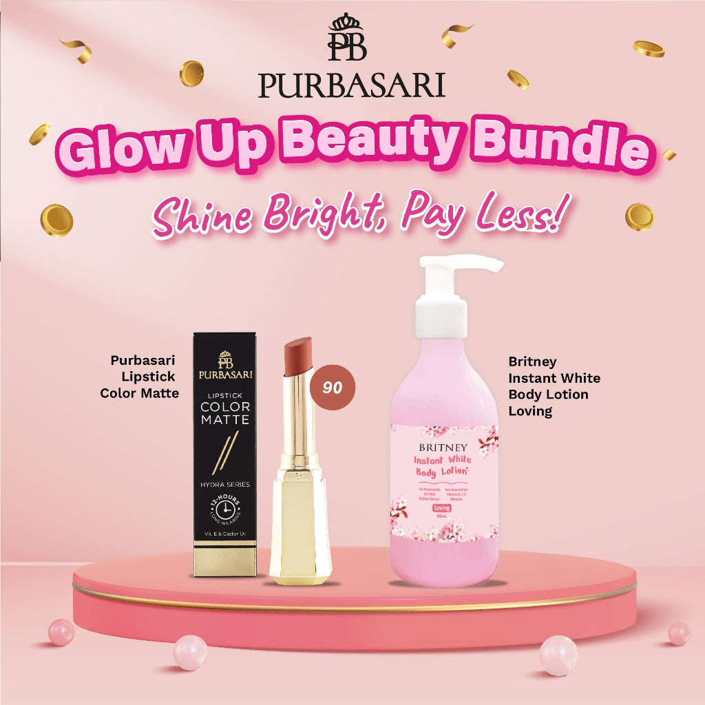 [ISI 2PCS] Purbasari Lipstick Color Matte + Britney Instant White Body Lotion 300g