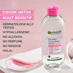 GARNIER Micellar Water Pink Skin Care 400ml Skincare Cleansing - Pembersih Wajah & Make up untuk Kulit Sensitif Micellar Cleansing Water